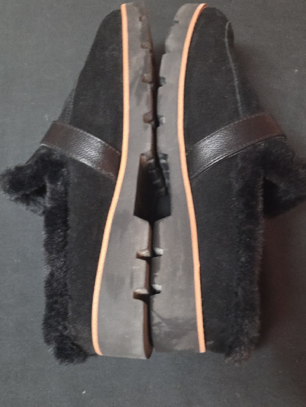 Vionic Black Suede  Fur-Lined Slip-On Loafers - Picture 7 of 8